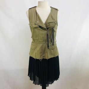 DIESEL Military Pleated Skirt Two Piece Dress Sz S